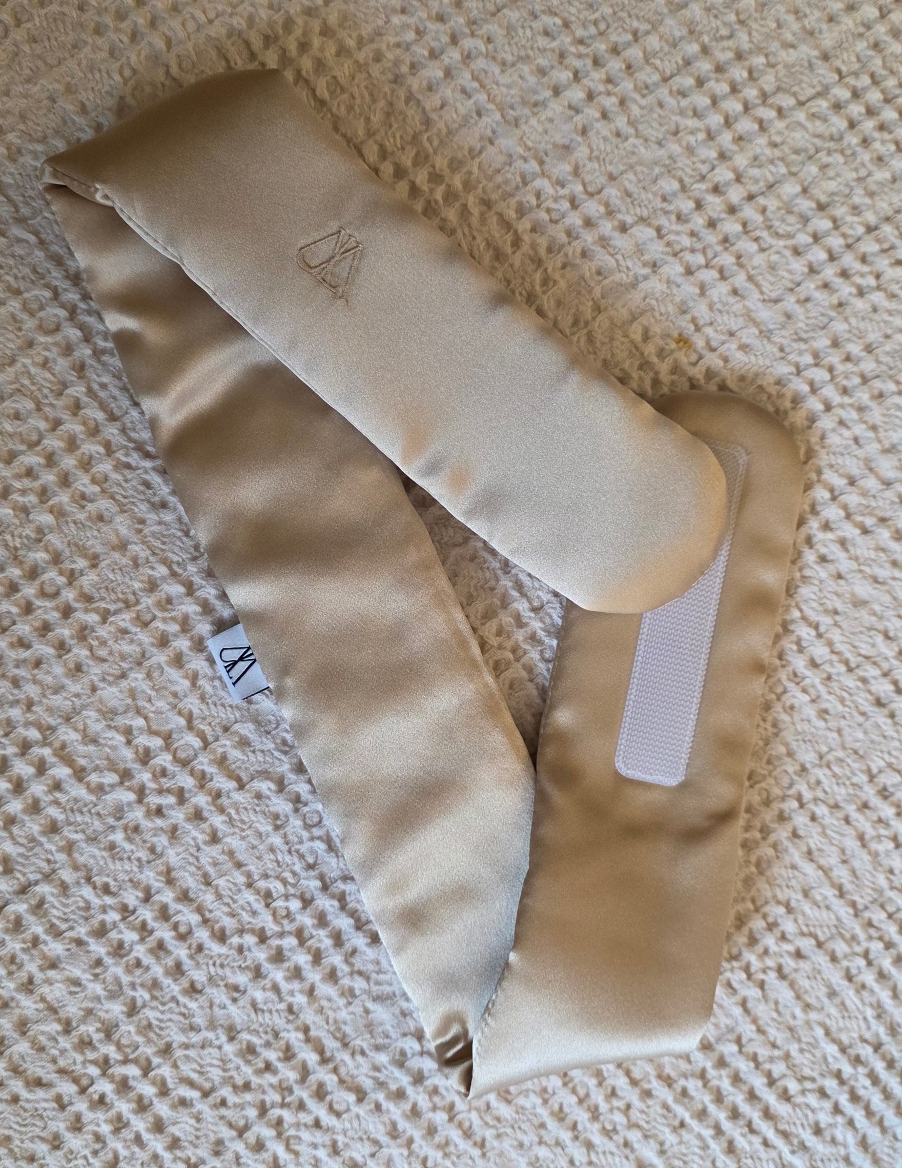 champagne spa headband with velcro strap